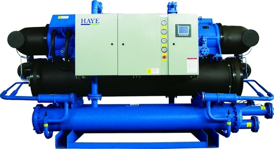 Refroidisseur d'eau refroidi à l'eau de 450 tonnes R22 avec le double compresseur de vis de Hanbell