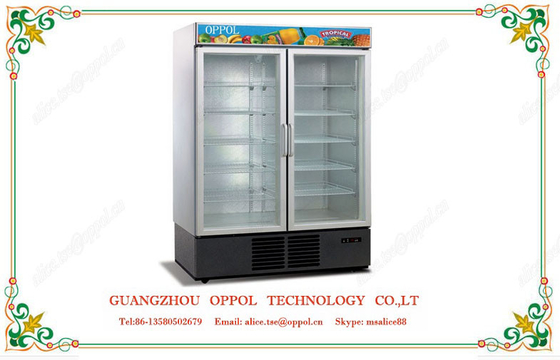 Congélateur en verre droit de porte de réfrigérateur d'étalage de boisson du refroidisseur OP-206