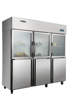 1500L Asiatique réfrigérateurs solides/en verre de trois de porte de qualité marchande pour le restaurant, 1830x800x1930
