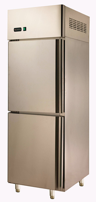 Réfrigérateur droit d'acier inoxydable de deux portes pour le message publicitaire, Freezer≤18℃