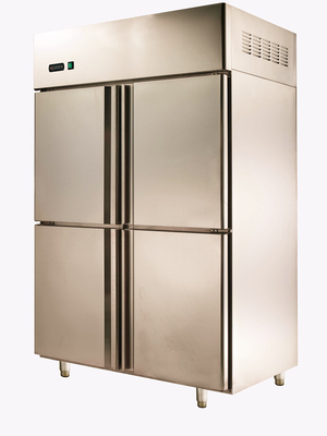 Réfrigérateur droit commercial 900L d'acier inoxydable avec quatre portes