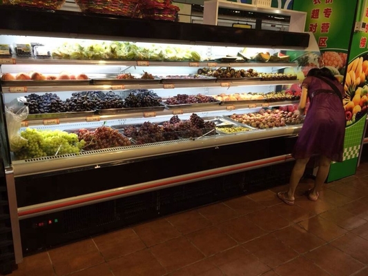 Refroidisseur ouvert de réfrigérateur de supermarché d'étalage de laiterie de plate-forme multi ouverte droite d'affichage