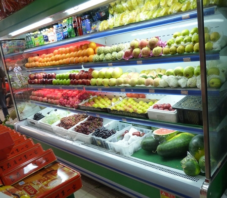 Réfrigérateur ouvert de supermarché/tout droit réfrigérateur commercial pour le fruit