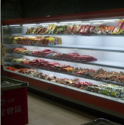 Étalage ouvert blanc/rouge de supermarché de réfrigérateur de Multideck avec la fonction automatique de Frost