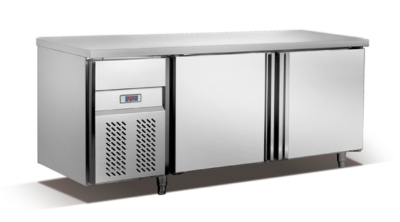 Réfrigérateur commercial de table de travail avec 2 portes/usine OEM de congélateur