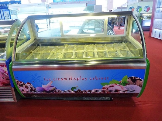 Crème glacée d'acier inoxydable de station de dessert plongeant des réservoirs du congélateur 16 d'affichage