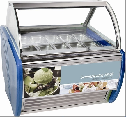 Coutume dure bleue de congélateur d'affichage de crème glacée de 10 casseroles pour le magasin/mail