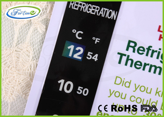 L'affichage à cristaux liquides colorent la carte de thermomètre de réfrigérateur de PVC de changement pour le cadeau 0 | 12℃ de promotion de grande précision