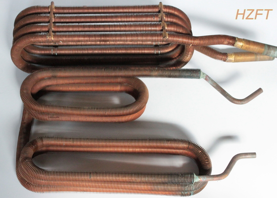 Échangeur de chaleur de bobine d'aileron de nickel d'en cuivre d'OIN dans le condensateur de réfrigération/vaporisateur de réfrigération
