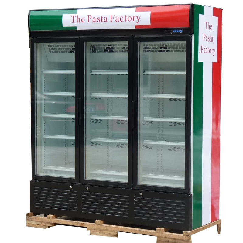 3 la fan commerciale du congélateur -25°C d'affichage de portes tout droit se refroidissant avec automatique dégivrent
